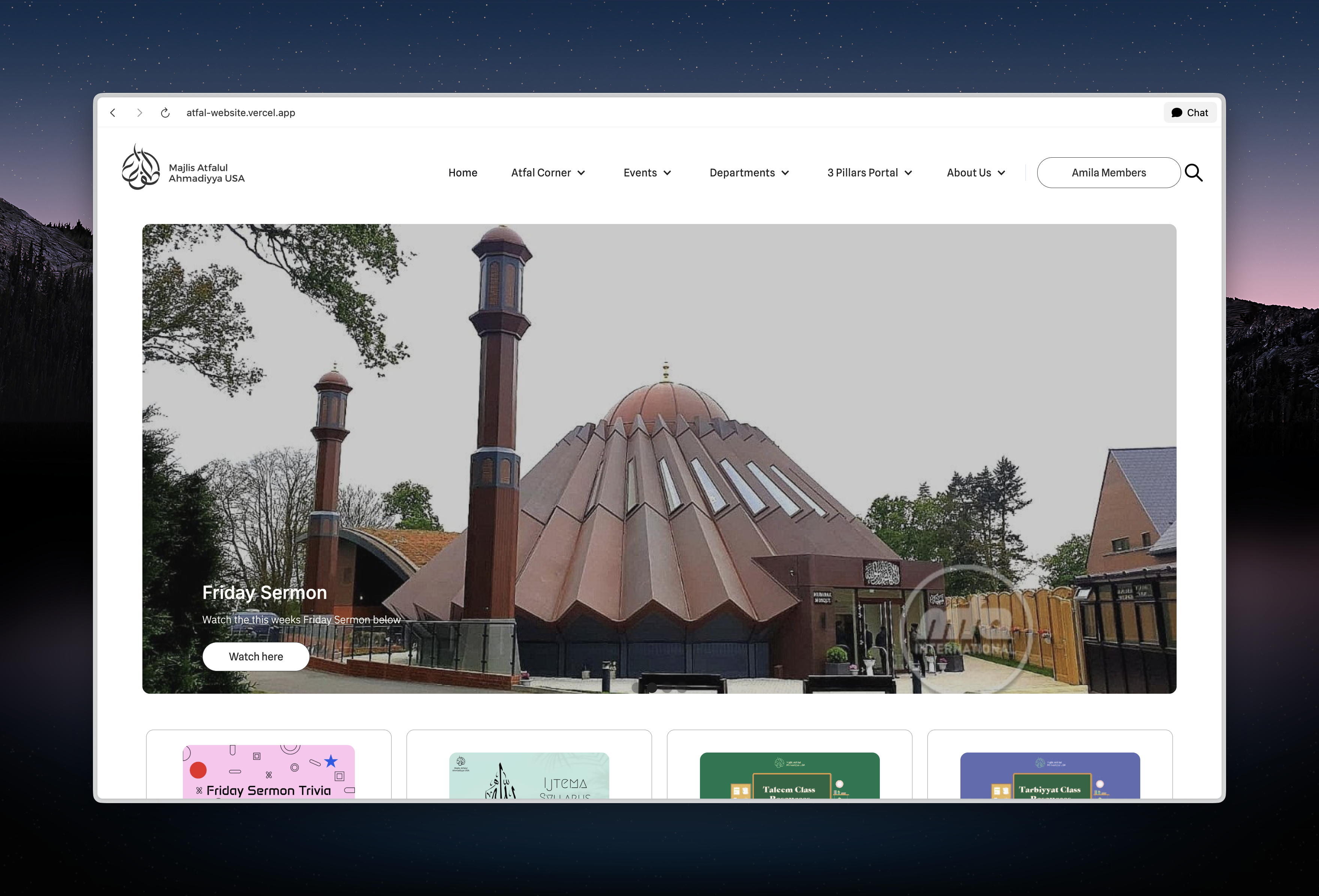 National Muslim Youth Association website display